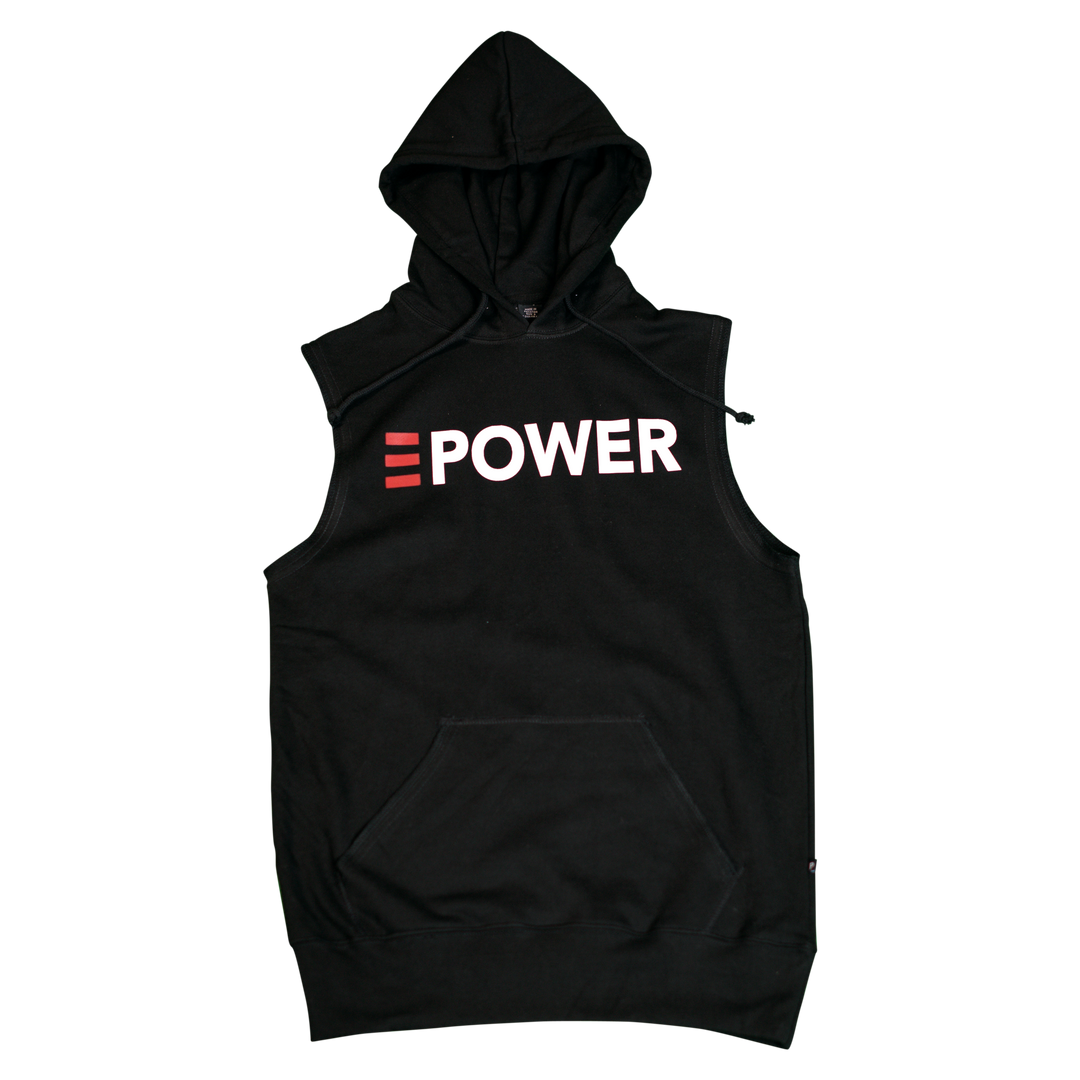 black sleeveless hoodie